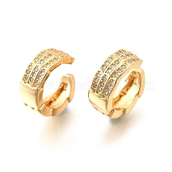 Латунные серьги-манжеты из прозрачного кубического циркония&nbsp;EJEW-F370-13G
