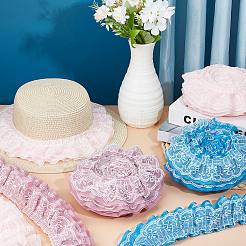 Плиссированная кружевная отделка из полиэстера&nbsp;OCOR-WH0080-77B