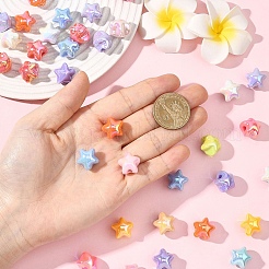 50шт акриловые бусины с УФ-покрытием&nbsp;OACR-YW0003-90