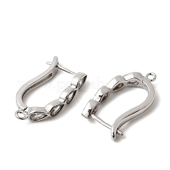 Застежка для сережек-колец в форме капли из латуни с микропаве и прозрачными кубическими циркониями&nbsp;KK-A289-09P