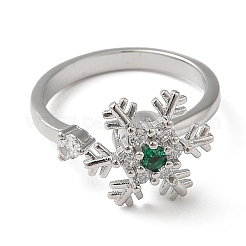 Вращающееся открытое кольцо со снежинкой из кубического циркония&nbsp;LS-RJEW-Q776-04P