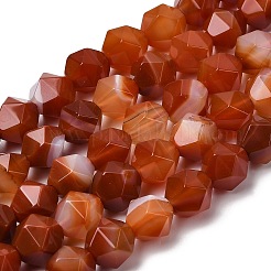 Нити бусин из натурального красного полосатого агата&nbsp;G-Z119-A05-03