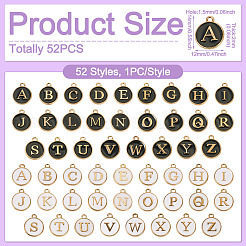 52 шт. 52 стиля буква a~z сплав эмалированные подвески&nbsp;ENAM-TA0003-12