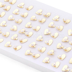 Серьги-гвоздики из латуни и натурального жемчуга&nbsp;PEAR-N020-WX01