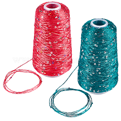 2 рулон пряжи из полиэстера с блестками 2 цветов&nbsp;OCOR-CY0002-52A