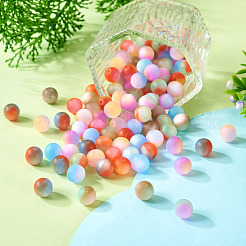 120 шт. 8-цветные матовые и градиентные непрозрачные смоляные бусины&nbsp;RESI-TA0003-85