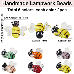 12шт 6 цвета бусины лэмпворк ручной работы&nbsp;LAMP-SC0001-56