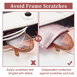 Ahademaker 6 шт. 3 цвета искусственная кожа скользящие футляры для очков&nbsp;AJEW-GA0005-32