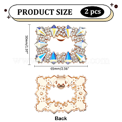 2 шт. зажимы для пряжек из сплава и стекла&nbsp;AJEW-WR0002-33