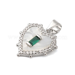 Подвески в виде ракушек из латуни и циркония&nbsp;KK-S372-17P