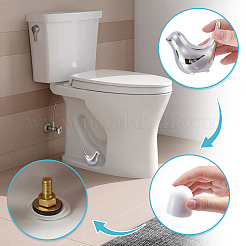 Круглые пластиковые крышки для болтов унитаза с дополнительными шайбами и керамическими украшениями&nbsp;AJEW-NB0008-29