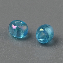 Прозрачный цвет радуги стеклянный бисер&nbsp;GLAA-WH0036-48