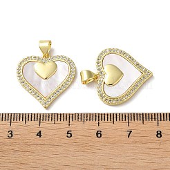 Подвески из латуни с микро-паве ко Дню святого Валентина&nbsp;KK-B083-41H-G