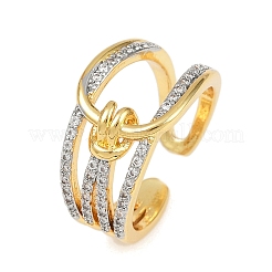 Манжеты из латуни с микро паве кубический цирконий для женщин&nbsp;RJEW-C140-09G