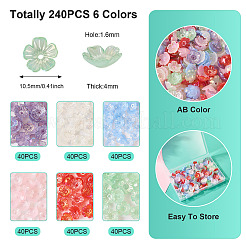 240 шт. 6-цветный УФ-покрытие для акриловых бусин&nbsp;OACR-TA0002-94