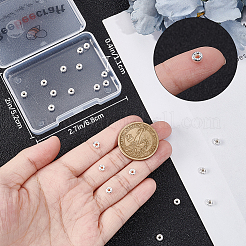 30 шт. пончик 925 бусины-разделители из стерлингового серебра&nbsp;STER-BBC0005-43S