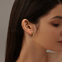 4 пара латунных сережек-кольцев 2 цветов&nbsp;EJEW-GO0003-26