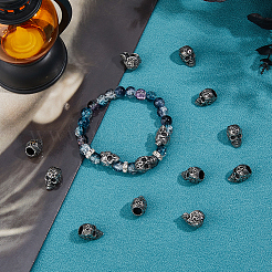 12 шт. европейские бусины из нержавеющей стали 304&nbsp;STAS-HS0001-05