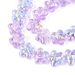 Прозрачность гальванизированные стеклянные бусины нити&nbsp;GLAA-T023-38A-05