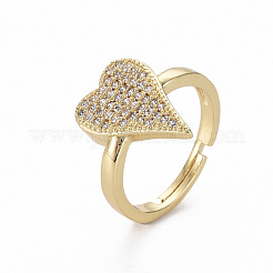 Регулируемые латунные кольца с прозрачным кубическим цирконием RJEW-Q164-018-NF