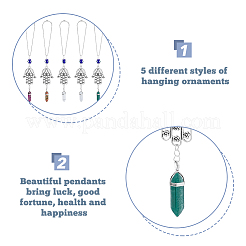 1 комплект подвесных украшений в виде руки хамсы и сглаза с подвеской из драгоценного камня-пули&nbsp;PALLOY-FH0007-43B