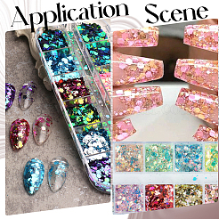 2 пакетик 2 цвета 12 сетки нейл-арт ПЭТ и АБС блестки/пайетки&nbsp;MRMJ-SP0001-32