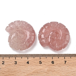 Декоративные раковины из натурального кварца с клубничным рисунком.&nbsp;DJEW-D303-01O