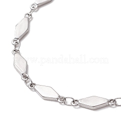 Браслеты-цепочки из нержавеющей стали 304 с ромбовидными звеньями для женщин&nbsp;BJEW-JB11603-02