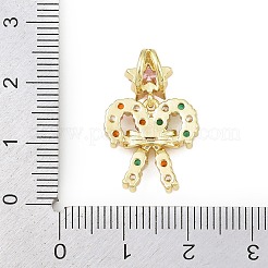 Рождественские латунные подвески с микропаве из фианита&nbsp;KK-H518-03B-G