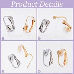 40 шт. фурнитура для сережек-клипс из нержавеющей стали 304&nbsp;STAS-SP0001-23P