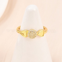 Манжеты из латуни с микро паве кубический цирконий для женщин&nbsp;RJEW-Z113-19