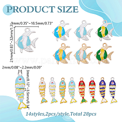 28шт 14 стиля подвески из цинкового сплава с эмалью&nbsp;ENAM-AR0001-96