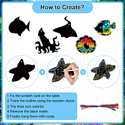 Наборы для украшения подвесок из радужной бумаги с царапинами&nbsp;DIY-WH20013-21B