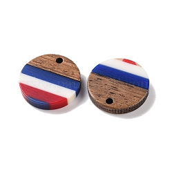 Подвески из непрозрачной полосатой смолы и орехового дерева в честь Дня независимости RESI-U010-01E