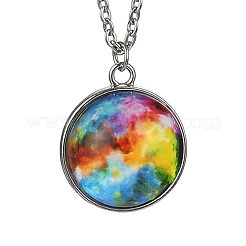 Ожерелья с подвесками в виде космоса из нержавеющей стали 304&nbsp;NJEW-JN05192-01