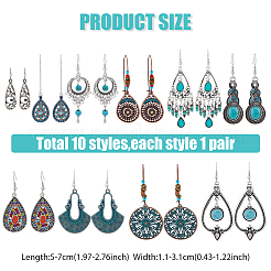 10 пара 10-х видов сережек-капель&nbsp;EJEW-FI0001-45