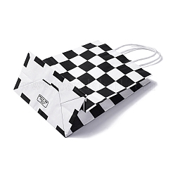 Бумажные упаковочные сумки с принтом в клетку&nbsp;CARB-R001-01E