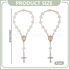 4 шт. эмалированный крест из сплава с подвесками в виде Иисуса&nbsp;BJEW-GO0001-24