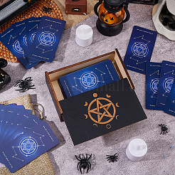 1 шт. прямоугольные гравированные деревянные коробки для хранения карт Таро с крышкой-слайдером для гадания&nbsp;CON-DC0001-17A