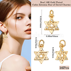 16шт латунные микропаве прозрачные кубические циркониевые подвески&nbsp;KK-BBC0015-88