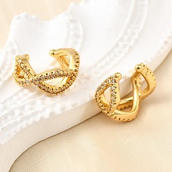 Латунные серьги-манжеты из прозрачного кубического циркония&nbsp;EJEW-K309-11G