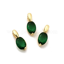 Овальные латунные стеклянные подвески&nbsp;KK-C134-19G