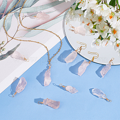 Природного розового кварца подвески&nbsp;G-FG0001-13