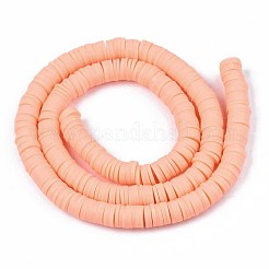 Плоские круглые бусины из глины ручной работы полимерные&nbsp;CLAY-R067-8.0mm-13