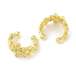 Женские серьги-манжеты из латуни с микропаве и прозрачным цирконием&nbsp;EJEW-I305-10G