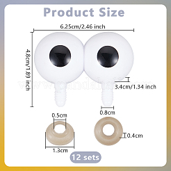 12 комплект пластиковых кукольных глаз DIY-OC0013-08