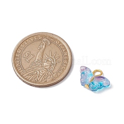 Золотистые железные булавки с плоской головкой и подвески из прозрачных стеклянных бусин&nbsp;PALLOY-JF03129