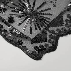 Съемная шаль из полиэстера с пайетками в виде луны и звезды&nbsp;AJEW-WH20072-44C