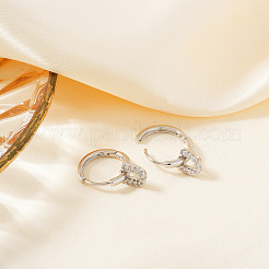 Элегантные серьги-кольца из латуни в форме буквы U с прозрачным кубическим цирконием&nbsp;VN7337-2