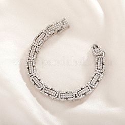 Браслеты-цепочки в византийском стиле из латуни с микропаве и прозрачными кубическими циркониями для женщин&nbsp;FS-WG63F55-01